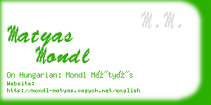 matyas mondl business card